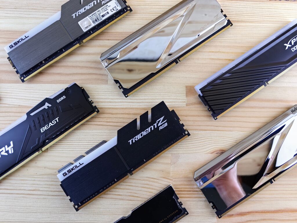 close up shots of DDR5 memory sticks