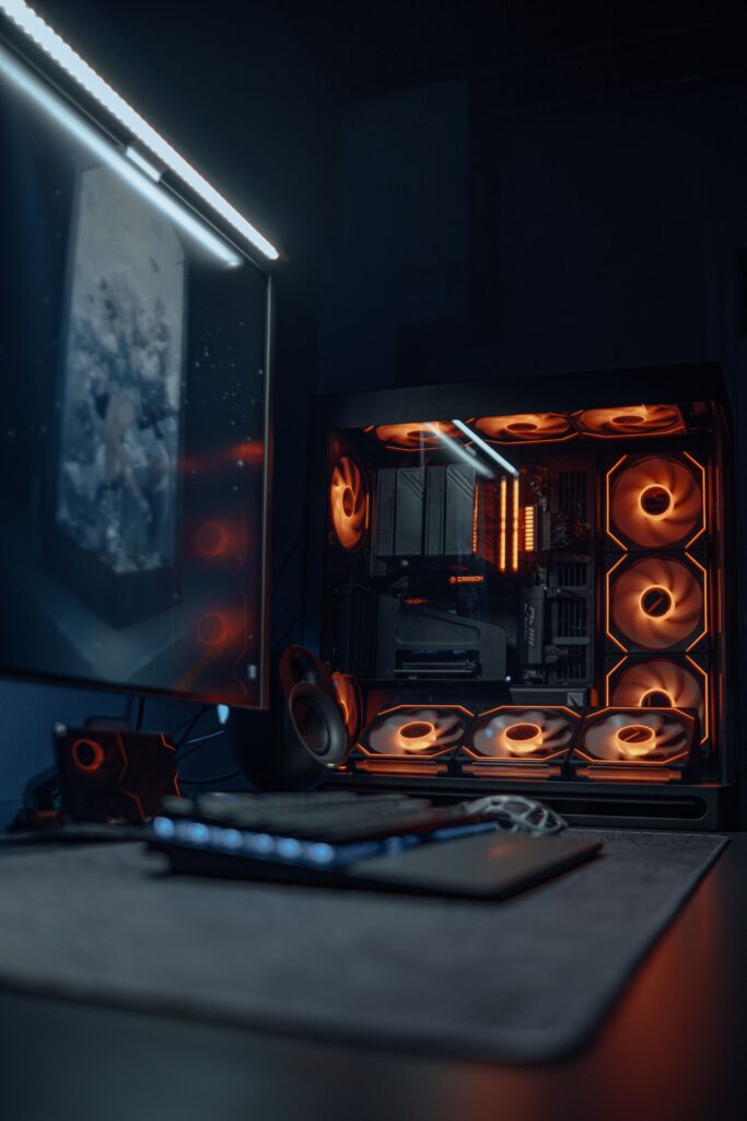 photo of a gaming pc setup